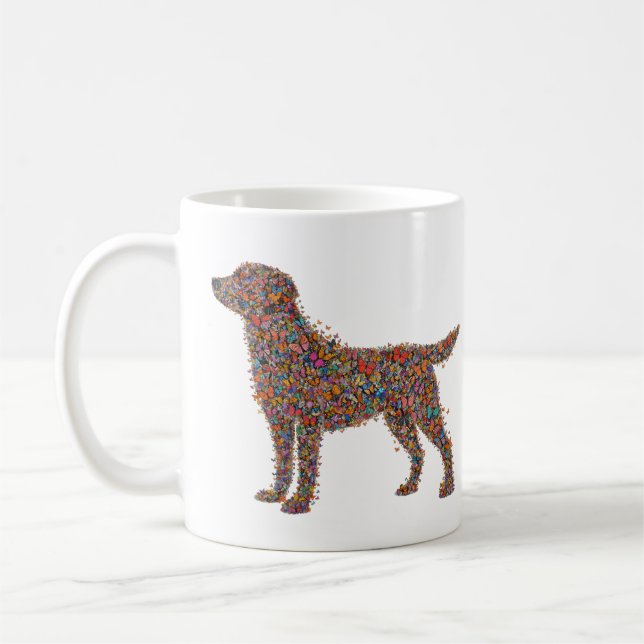 Mug Labrador Retriever Butterfly Silhouette Dog Lover (Gauche)