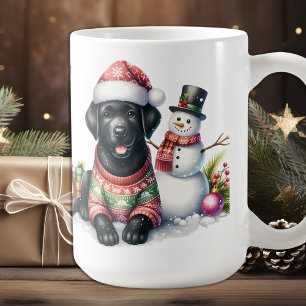 Mug Labrador Retriever Chien Chien Chien Snowman Noël