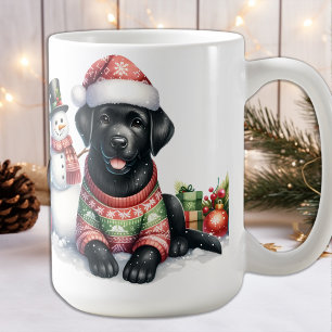 Mug Labrador Retriever Chien et Snowman Noël