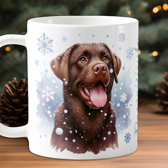 Mug Labrador Retriever Chien Holiday Frappes de neige  (Créateur téléchargé)