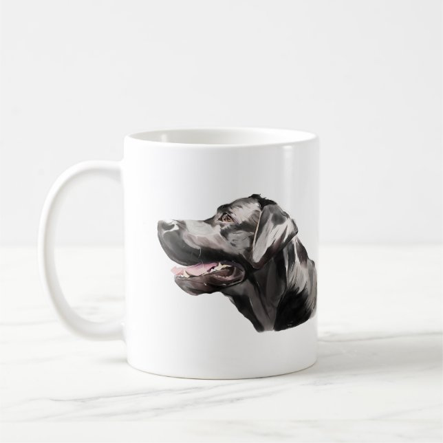 Mug Labrador Retriever, Chien Labrador Café Aquare (Gauche)