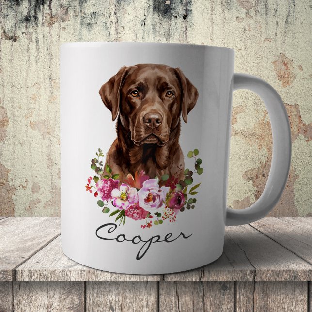 Mug Labrador Retriever Chocolat à l'aquarelle (Créateur téléchargé)