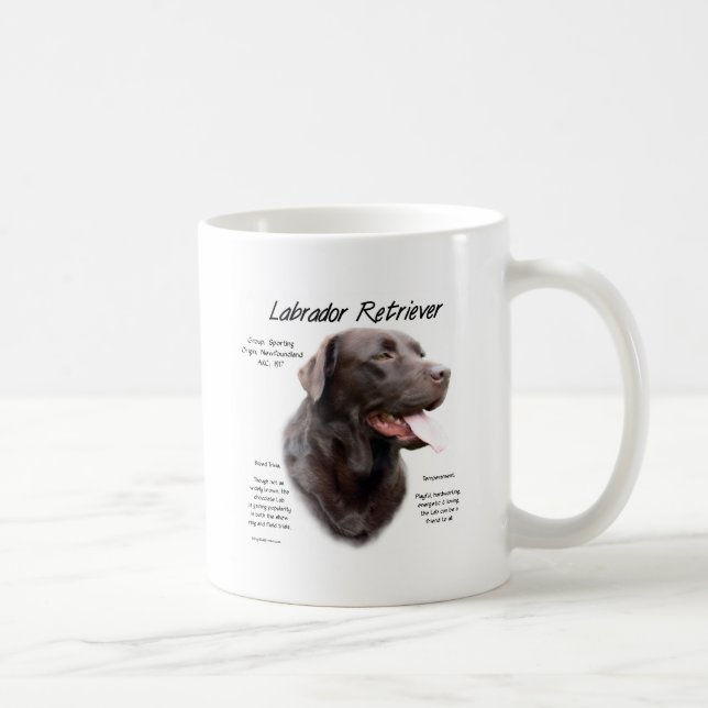 Mug Labrador Retriever (chocolat) Histoire Conception (Droite)