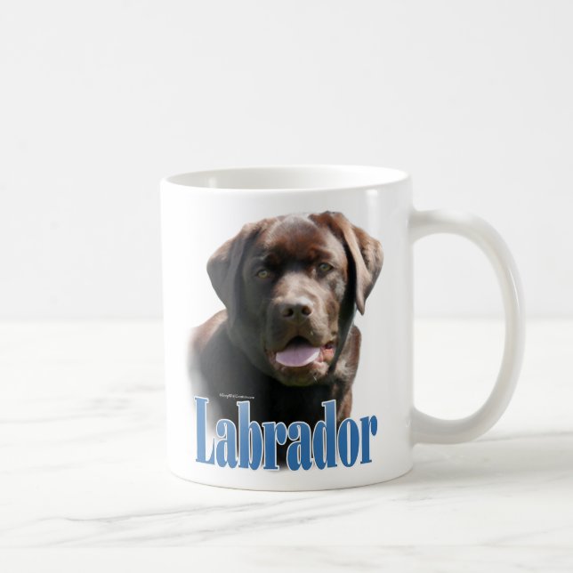 Mug Labrador Retriever (chocolat) Nom (Droite)