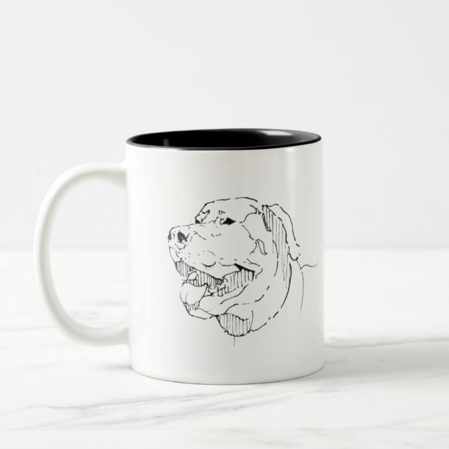 Mug Labrador Retriever, Dessin au trait de chien (Gauche)