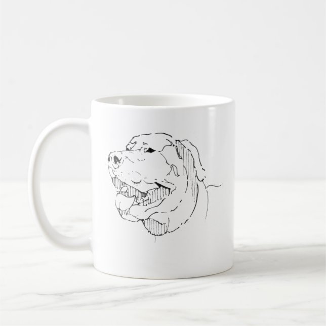 Mug Labrador Retriever, Dessin au trait de chien (Gauche)