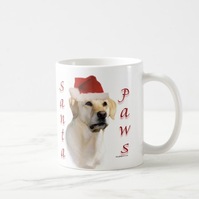 Mug Labrador Retriever (jaune) Père Noël Paws (Droite)