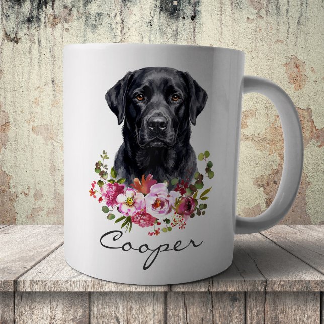 Mug Labrador Retriever noir à l'aquarelle (Créateur téléchargé)