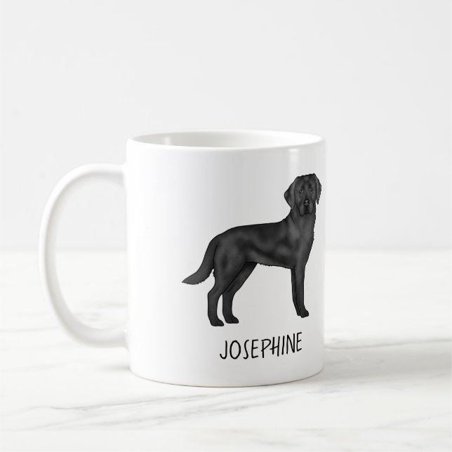 Mug Labrador Retriever Noir Chien Lab Mignon Nom Perso (Gauche)