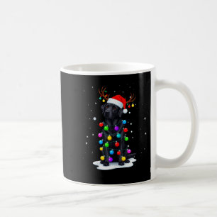 Mug Labrador Retriever noir drôle de lumières de Noël