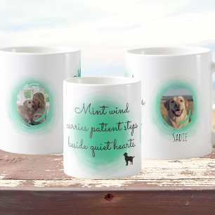Mug Labrador Retriever personnalisé en aquarelle vert 
