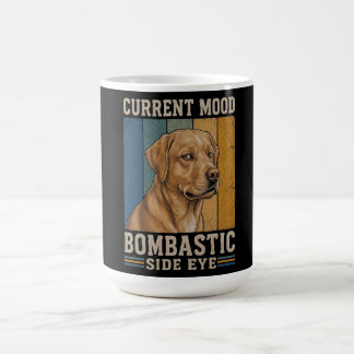 Mug Labrador Rétro Drôle avec un Regard de Côté Ampoul