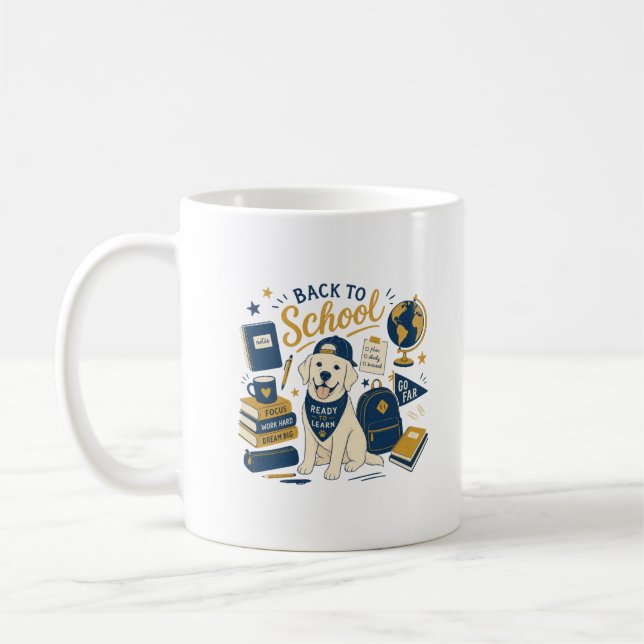 Mug Labrador Rétro pour la Rentrée Scolaire (Gauche)
