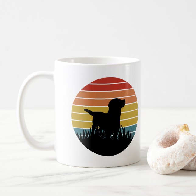 Mug Labrador Retro Sunset (Avec donut)