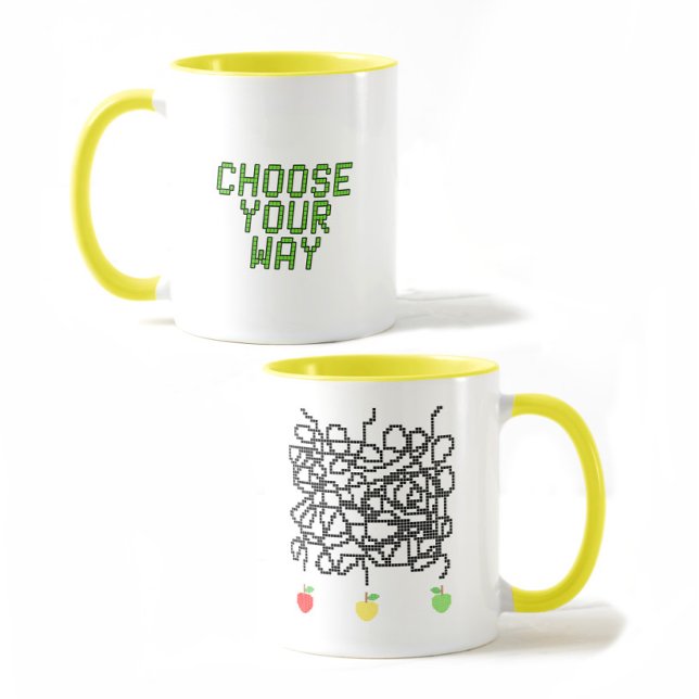 Mug Labyrinthe pixélisé et pommes (Créateur téléchargé)