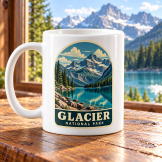 Mug Lac de montagne vintage du parc national de Glacie