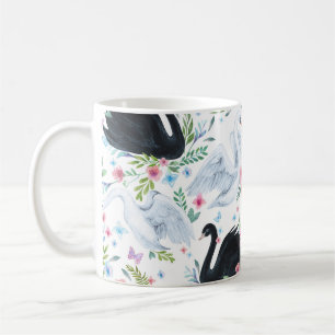 Mug Lac des Cygnes : Motif pastel aquarelle.
