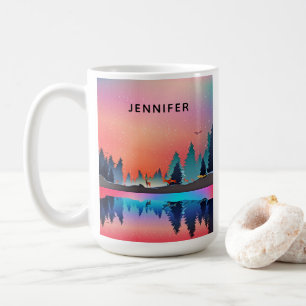 Mug Lac d'hiver pittoresque avec Cerf