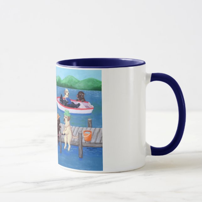 Mug Lac Fun Labradors Peinture (Droite)