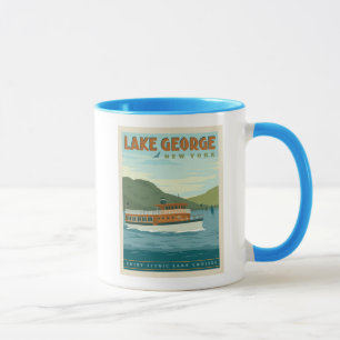 Mug Lac George, New York   Bateau vintage