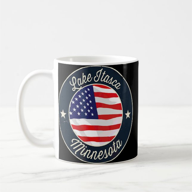 Mug Lac Itasca Patriotique Minnesota Souvenir (Gauche)