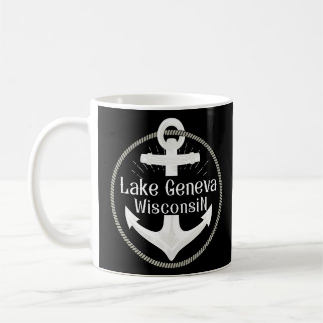 Mug Lac Léman Wisconsin Ancre nautique (Gauche)