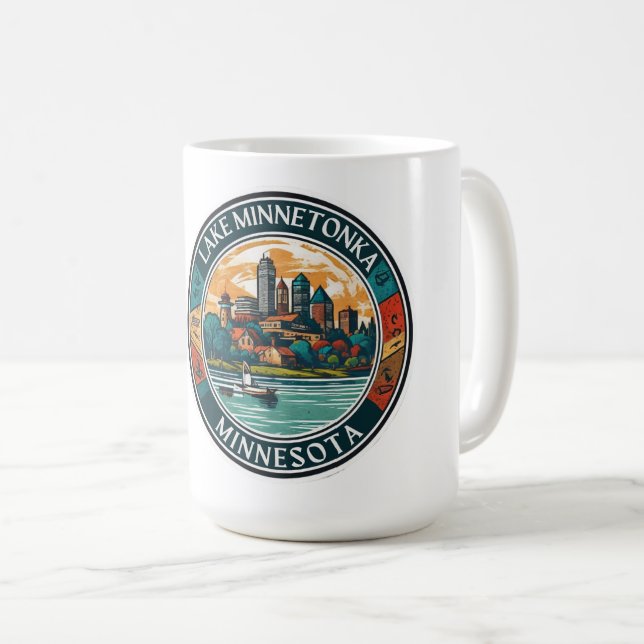 Mug Lac Minnetonka, Minnesota pêche et navigation de p (Devant droit)