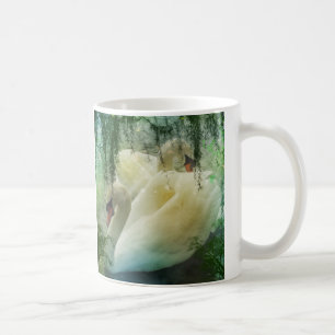 Mug Lac romantique Natation Cygnes blancs