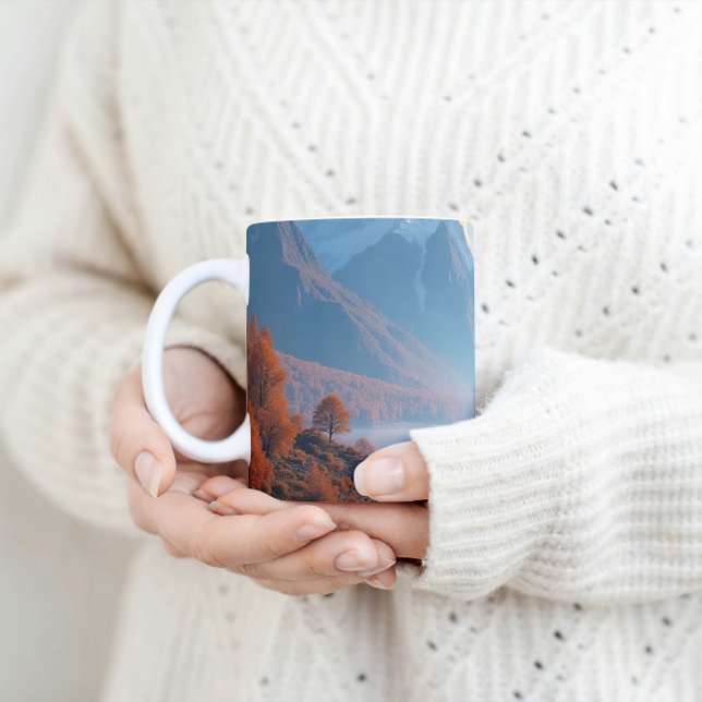 Mug Lac Serene Mountain & Arbres d'automne Paysage (Créateur téléchargé)