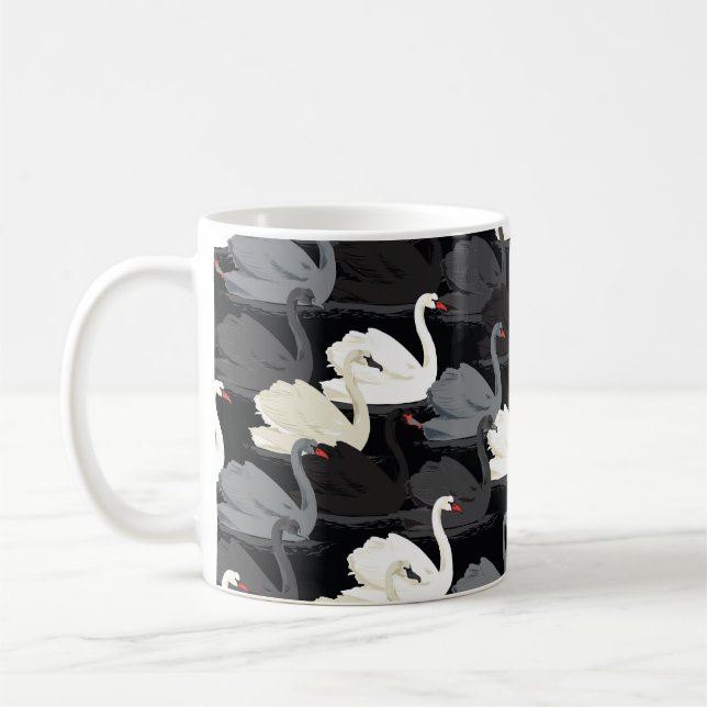 Mug Lac Swan vintage : Motif Monotone. (Gauche)