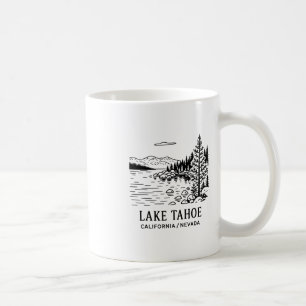 Mug Lac Tahoe Dessin au trait Californie Nevada Nature