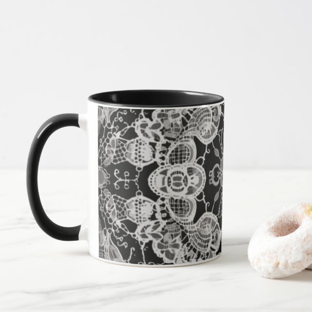 Mug Lace Floral Harmony (Avec donut)