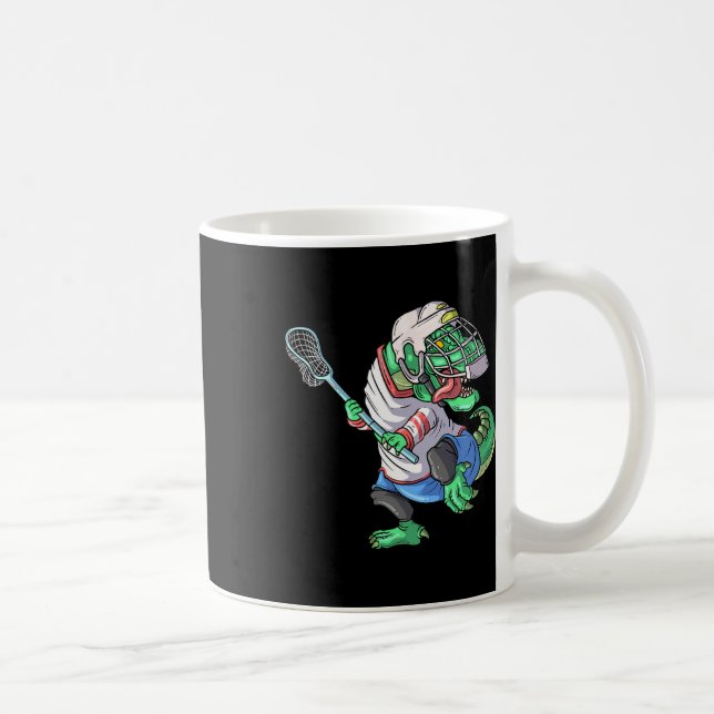 Mug Lacrosse Dinosaure T Rex Avec Bâton de Lacrosse Dr (Droite)