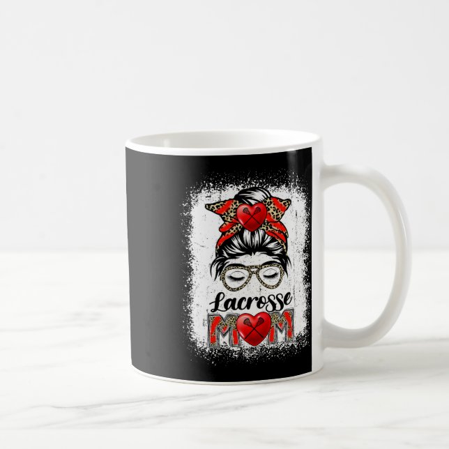 Mug Lacrosse Maman Jour du jeu Messy Bun Leopard Mère  (Droite)