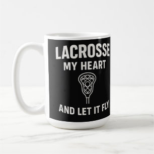 Mug Lacrosse Mon Cœur et Laissez-le Voler Inspirant