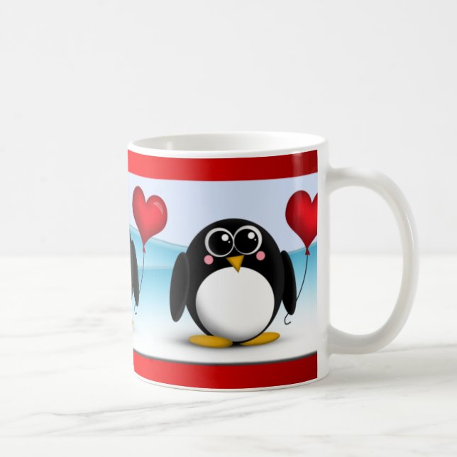 Mug L'adorable ballons de coeurs de pingouins La Saint (Droite)