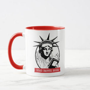Mug Lady Liberty Lire Livres Interdits