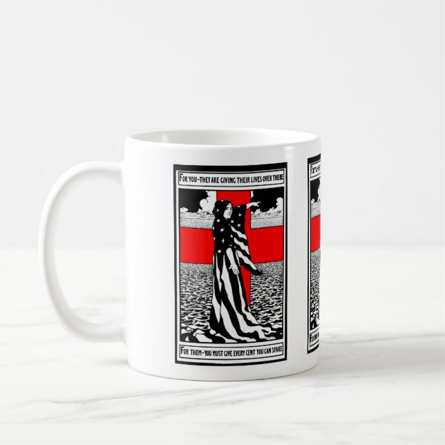 Mug Lady Liberty WWI Poster patriotique américain 1918 (Gauche)