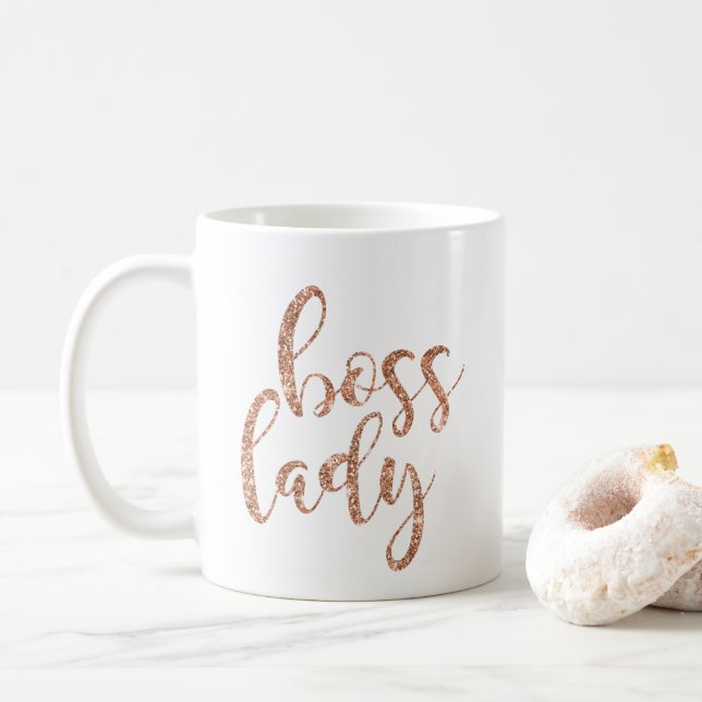 Mug Lady Mug, la patronne d'or Rose (Avec donut)