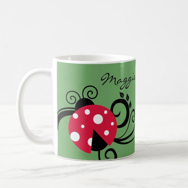 Mug Ladybug de la Coupe de Bug de la Dame personna (Gauche)