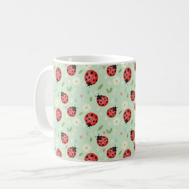 Mug Ladybug Flower Pattern (Devant gauche)