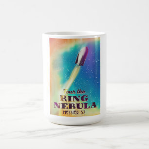 Mug L'affiche de voyage spatial de la Nebula anneaux (