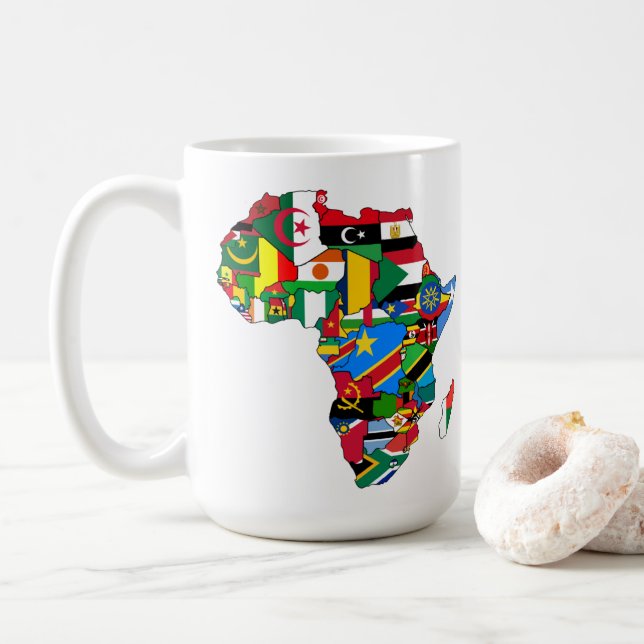 Mug L'Afrique appelle la carte du continent Drapeaux d (Avec donut)