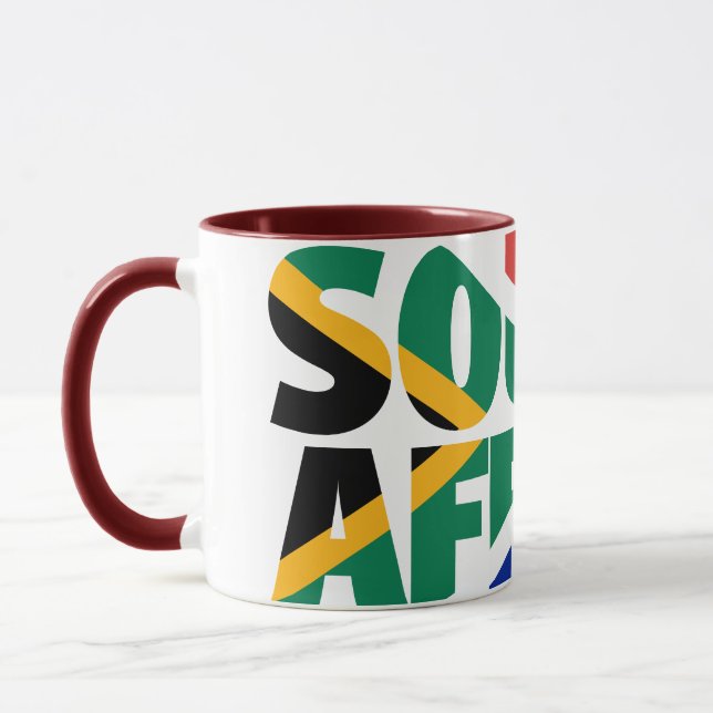Mug L'Afrique du Sud enracine le drapeau sud-africain (Gauche)