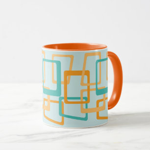 Mug L'Âge Atomique Du Milieu Du Siècle Rectangue Aqua,