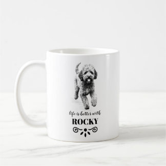 Mug Lagotto Romagnolo Vie mieux Nom de chien personnal