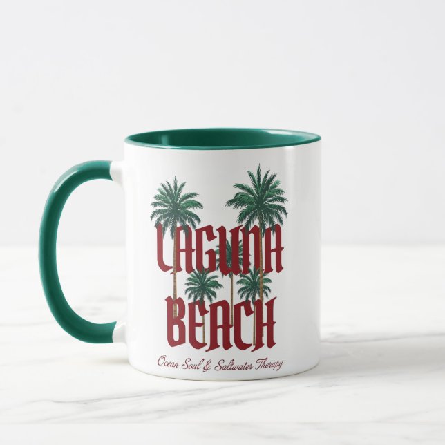 Mug Laguna Beach California Surf Palms Graphic T-Shirt (Gauche)