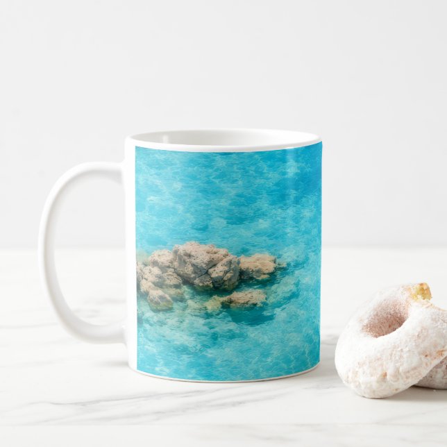 Mug Lagune d'eau océanique turquoise (Avec donut)