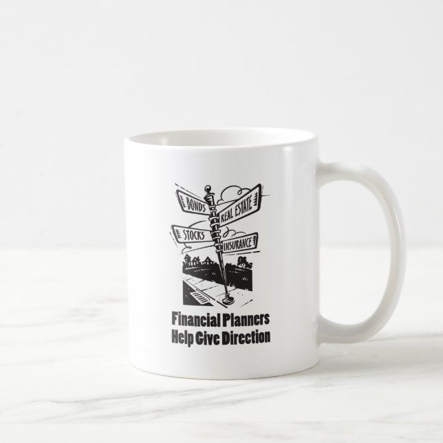 Mug L'aide de planificateurs financier donnent des (Droite)