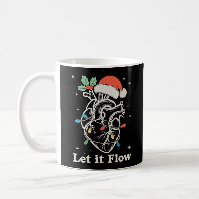 Mug Laisser couler Coeur Cardiaque Infirmière Noël Noë (Gauche)